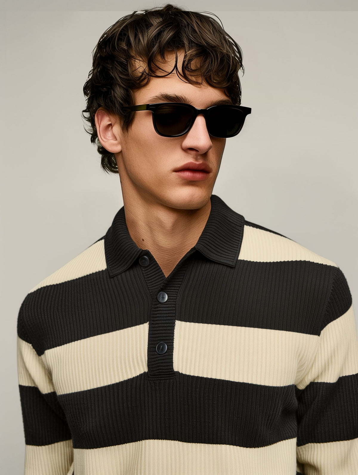 Striped Knit Polo