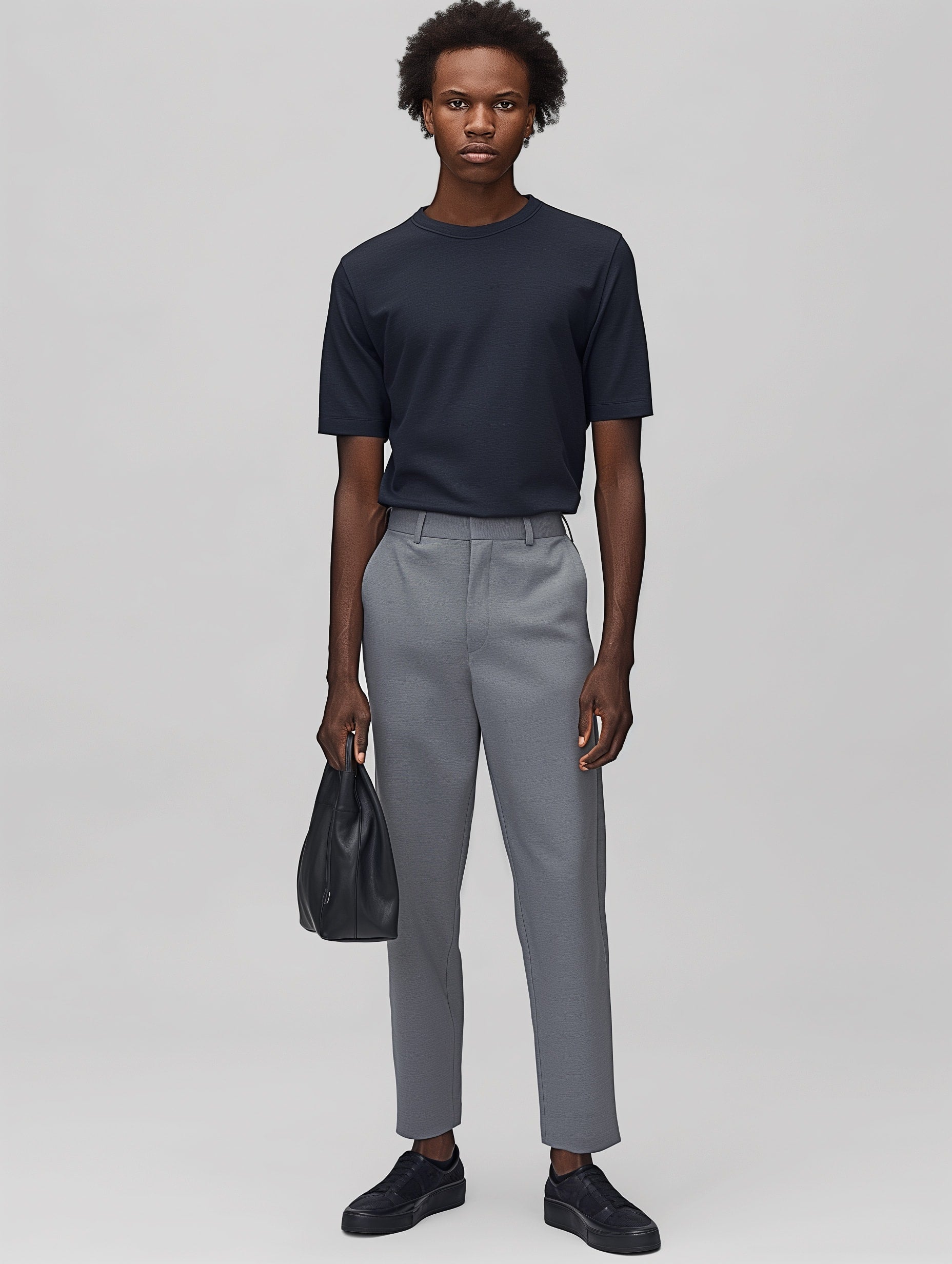 Pantalon droit texturé